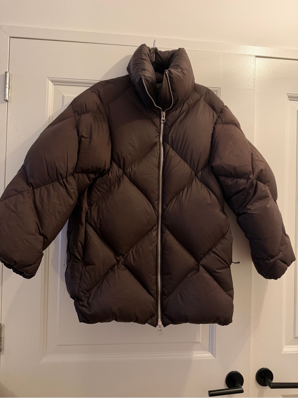 & Other Stories Dark Brown Quilted Puffer Jacket - Picture 7 of 10